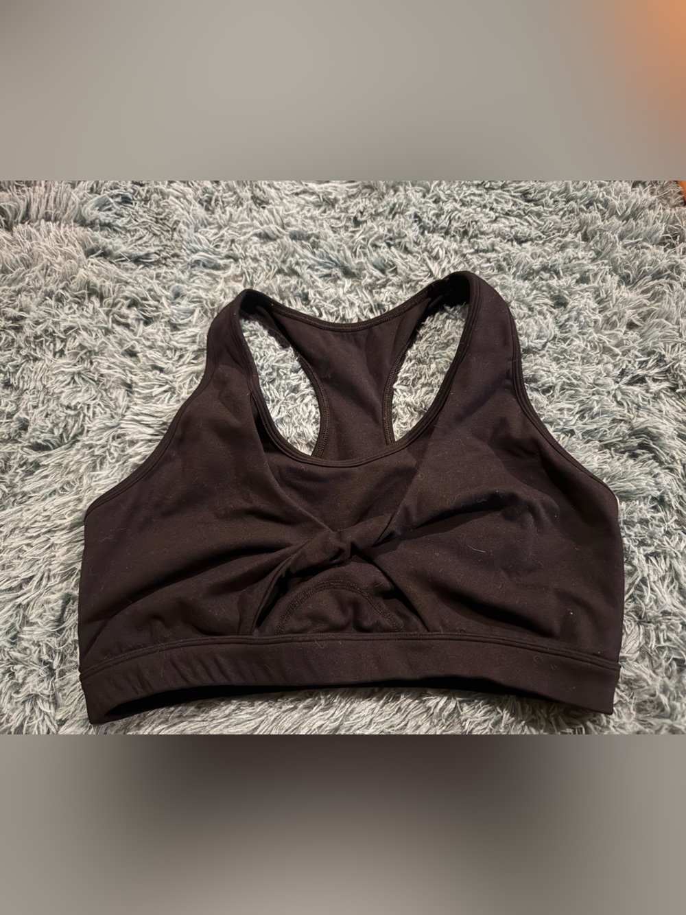 Black twist front Sports Bra fit couture
